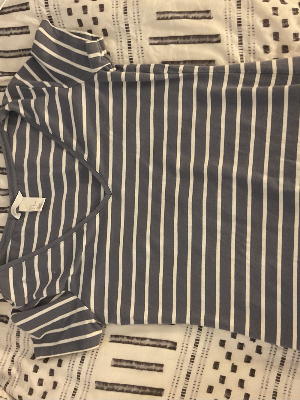 H&M Blue and White Striped Midi Dress